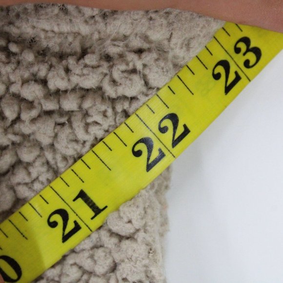 Weekend Edition Sherpa Chunky Sweater Womens Brown Tan Sleepy Bear Face L - Picture 8 of 9